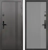 Входные двери Тайга 9 см Вертикаль Антик серебро - с фрезеровкой Эмалит серый