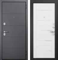 Входные двери F2 FAMILY ECO PP E-194 Оскуро - Е-142 Lacobel White Белый ларче