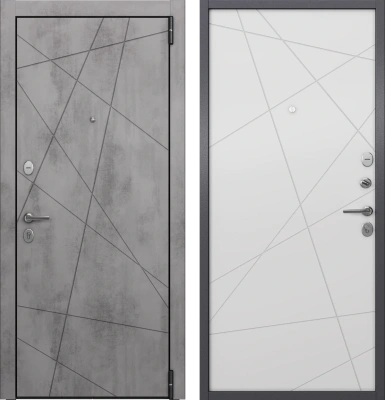 Входные двери LF3 PP U-26 Бетон тёмный - U6-26 Бьянко