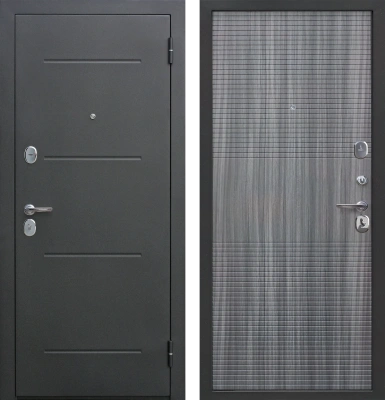 Входные двери Гарда муар 10 мм Черный муар Венге тобакко