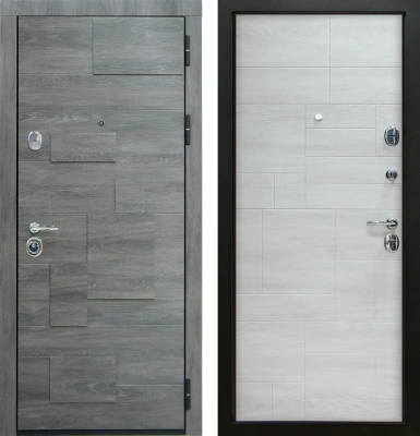 Входные двери Бруно ЮР11 Дуб шале графит - ЮР12 Дуб шале снежный