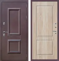 Входные двери M61 ТЕРМО штамп 2 квадрата Букле опал - ФЛТ-7 Дуб Сонома светлый