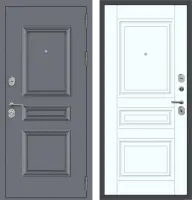 Входные двери M52 с фрезеровкой Букле графит - ФЛ-10 Velluto Bianco AG 700