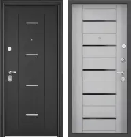 Входные двери DELTA PRO MP D1 DL-1 Темно-серый букле графит - DC-1B Lacobel Black Classic Дуб белый матовый