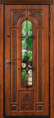 Входные двери Лацио 3К90 ХФ-31(окно) Дуб золотой - О-Е(окно) Дуб беленый