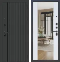 Входные двери M10 ФЛП-39 Черная шагрень - ФЛЗ-32 Velluto Bianco AG 700