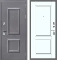 Входные двери M50 штамп 2 квадрата Букле графит - ФЛ-30 Velluto Bianco AG 700
