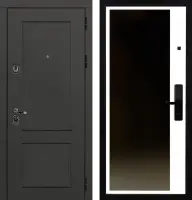 Входные двери Сталлер 3К90 Ю-5 TSBR 7021 - ЮР-42 декоративная зеркальная вставка ZB Белый