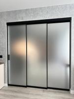 Перегородка Loft eco Черный, Стекло сатин бесцветный