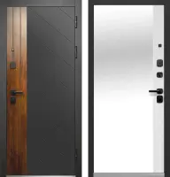 Входные двери Luxor Диагональ Зеркало Антрацит софт Эмалит белый