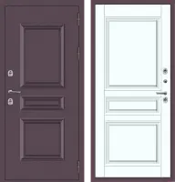 Входные двери M63 ТЕРМО с фрезеровкой Букле опал - ФЛТ-2 Velluto Bianco AG 700