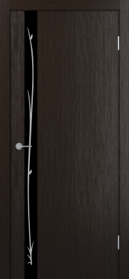Межкомнатная дверь ST12 ДО черный с рисунком