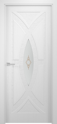Межкомнатные двери Арабеска ПО стекло белое с рисунком