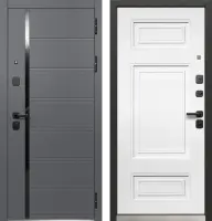 Входные двери Luxor Куб Нео Сатин графит Эмалит белый