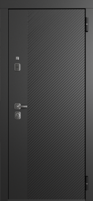 Входные двери TR 2 ЮП-19 ZB 999-2 Черный кварц - ЮП-15 (зеркало) ZB Белый