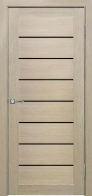 Межкомнатные двери 21S(р) Lacobel черный лак Лиственница крем