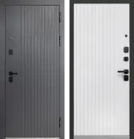 Входные двери Luxor Вертикаль Сатин графит Эмалит белый
