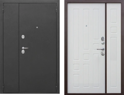 Входные двери Гарда 7.5 (двупольная) Серебро антик Белый ясень