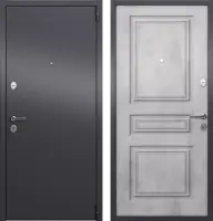 Входные двери ALFA LT MP Без фрезеровки Темно-серый букле графит - СК-67 Бетон известковый