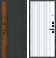 Входные двери M14 ФЛП-18 Черная шагрень - ФЛ-14 Velluto Bianco AG 700