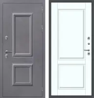 Входные двери M60 ТЕРМО штамп 2 квадрата Букле графит - ФЛТ-7 Velluto Bianco AG 700