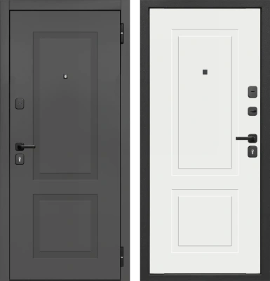 Входные двери Гарда Графит Эмалит белый Графит Эмалит белый