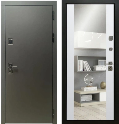 Входные двери Стило 2 3К90 Без фрезеровки Лофт графит - ЮР10 ZB Белый