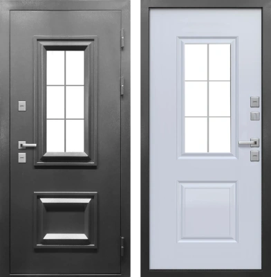 Входные двери PRO 11см Протерма 3D Графит Графит Велюр белый софт