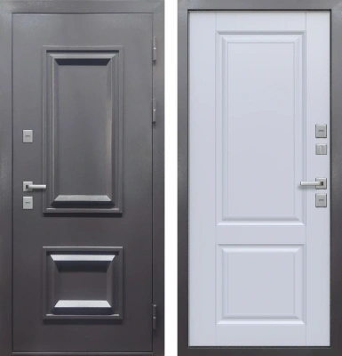 Входные двери Termo 2 Антрацит букле Велюр белый