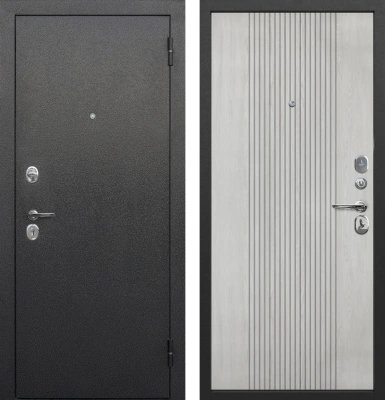 Входные двери Nova серебро Антик серебро Белый ясень