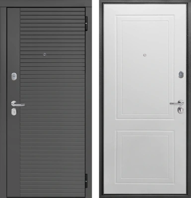 Входные двери Гарда Линии Сатин графит Эмалит белый