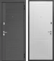 Входные двери Линия МДФ/МДФ Сатин графит Эмалит белый