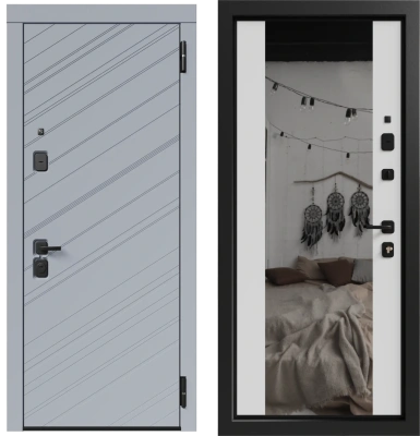 Входные двери Авангард 3К90 ЮР-45 RAL 7024 - ЮР10 RAL 9003