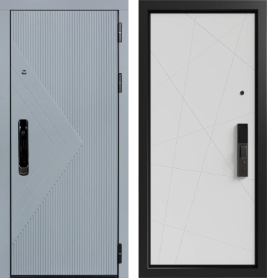 Входные двери Тринити ЮР-37 RAL 7011 - H-67 ZB Белый