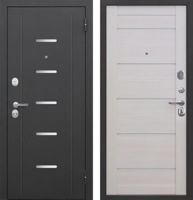 Входные двери Гарда муар Царга Лазер Черный муар Лиственница беж.