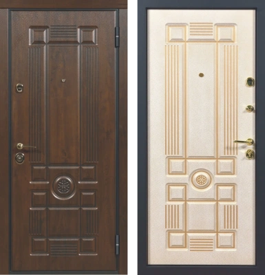 Входные двери Тревизо 3К90 ХФ-14 Дуб темный - ХФ-14 Белый