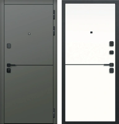 Входные двери Гарда 9 Молдинг Сатин коричневый Эмалит белый