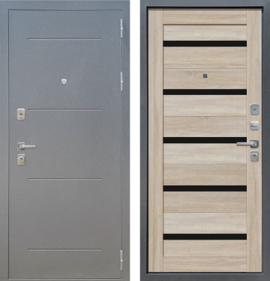 M6 вс. вн. Черное стекло Дуб Сонома светлый