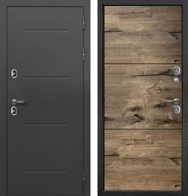 Входные двери ISOTERMA Серебро Антик серебро Дуб пацифик