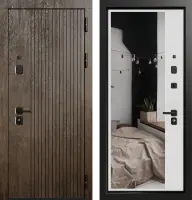 Входные двери Акцент 3К90 TOR ЮР-38 ХардВуд лунный (MPD101) - ЮР-42 зеркало ZB Белый