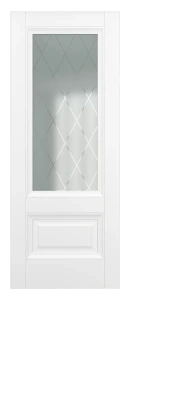Межкомнатная дверь Турин ДО Baguette B2 Сатинато с рисунком ромб