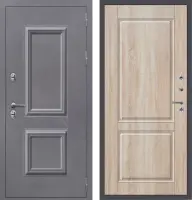Входные двери M60 ТЕРМО штамп 2 квадрата Букле графит - ФЛТ-7 Дуб Сонома светлый