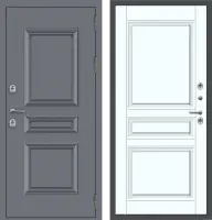 Входные двери M62 ТЕРМО штамп 3 квадрата Букле графит - ФЛТ-2 Velluto Bianco AG 700