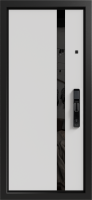 Входные двери Рейн 3К90 ЮР-36 (с номером квартиры) Графит - ЮР22 ZB Белый
