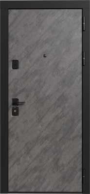 Входные двери Лофт 3К90 Без фрезеровки Шпат графит - Без фрезеровки Латте (ZB855-2)