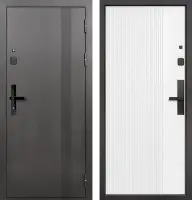 Входные двери Тайга 9 см Вертикаль Антик серебро - с фрезеровкой Белый