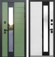 Входные двери Luxor Termo 5 Эмаль зеленая Эмалит белый