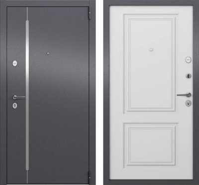Входные двери X7 PRO MP КЛАССИК 2 SP-18N Темно-серый букле графит - CK-68 Бьянко