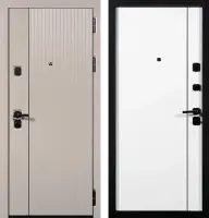Входные двери Стелс 3К90 вертикаль 1 ЮП-35 Латте (ZB855-2) - ЮП-31 ZB Белый