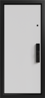 Входные двери Рейн 2 3К90 ЮР-36 (с номером квартиры) ZB 856-2 Грей - ЮП-13 ZB Белый
